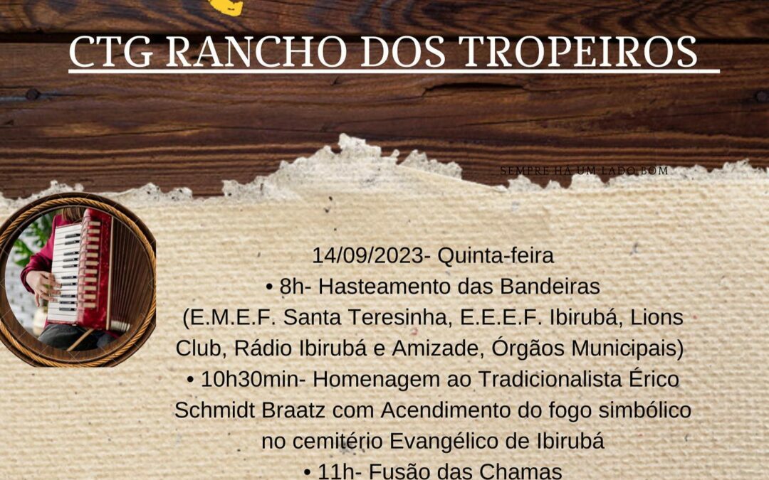 CTG Rancho dos Tropeiros de Ibirubá Inicia a Semana Farroupilha com Festividades Tradicionais