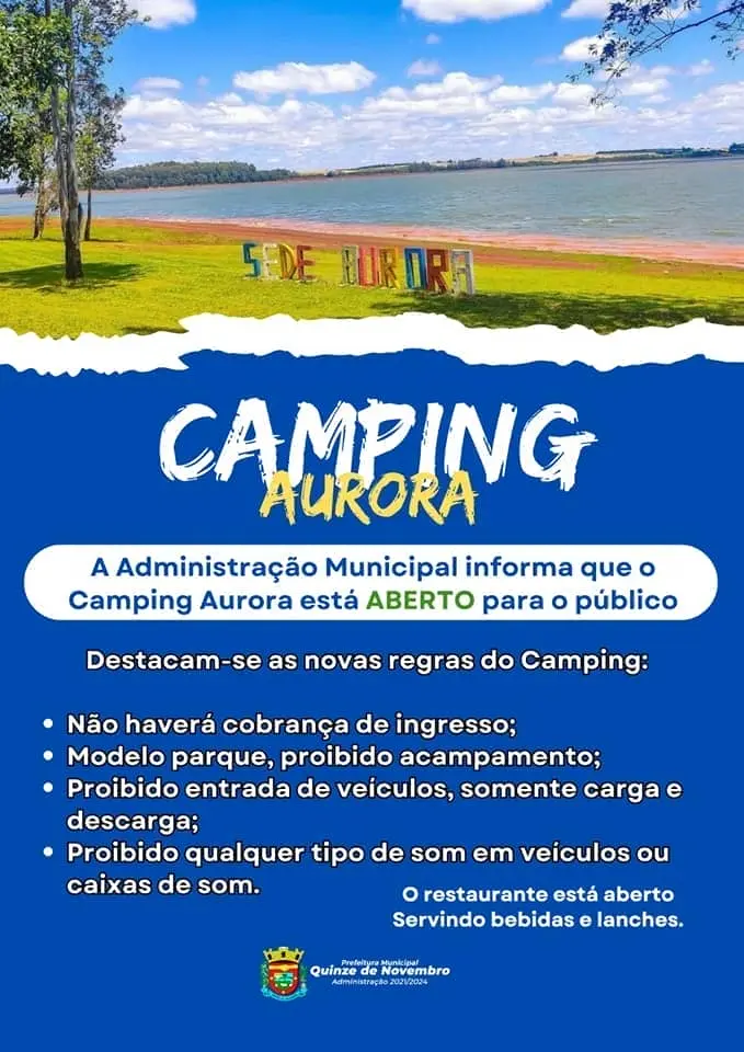 Depois de Mais de Meio Ano, o Camping Aurora em Quinze de Novembro, Capital das Águas, Vai Reabrir com Novas Regras