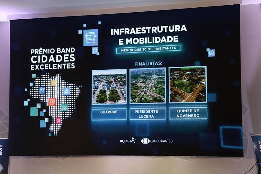 Quinze de Novembro é Destaque no Prêmio Band Cidades Excelentes 2023 pela Excelência em Infraestrutura e Mobilidade