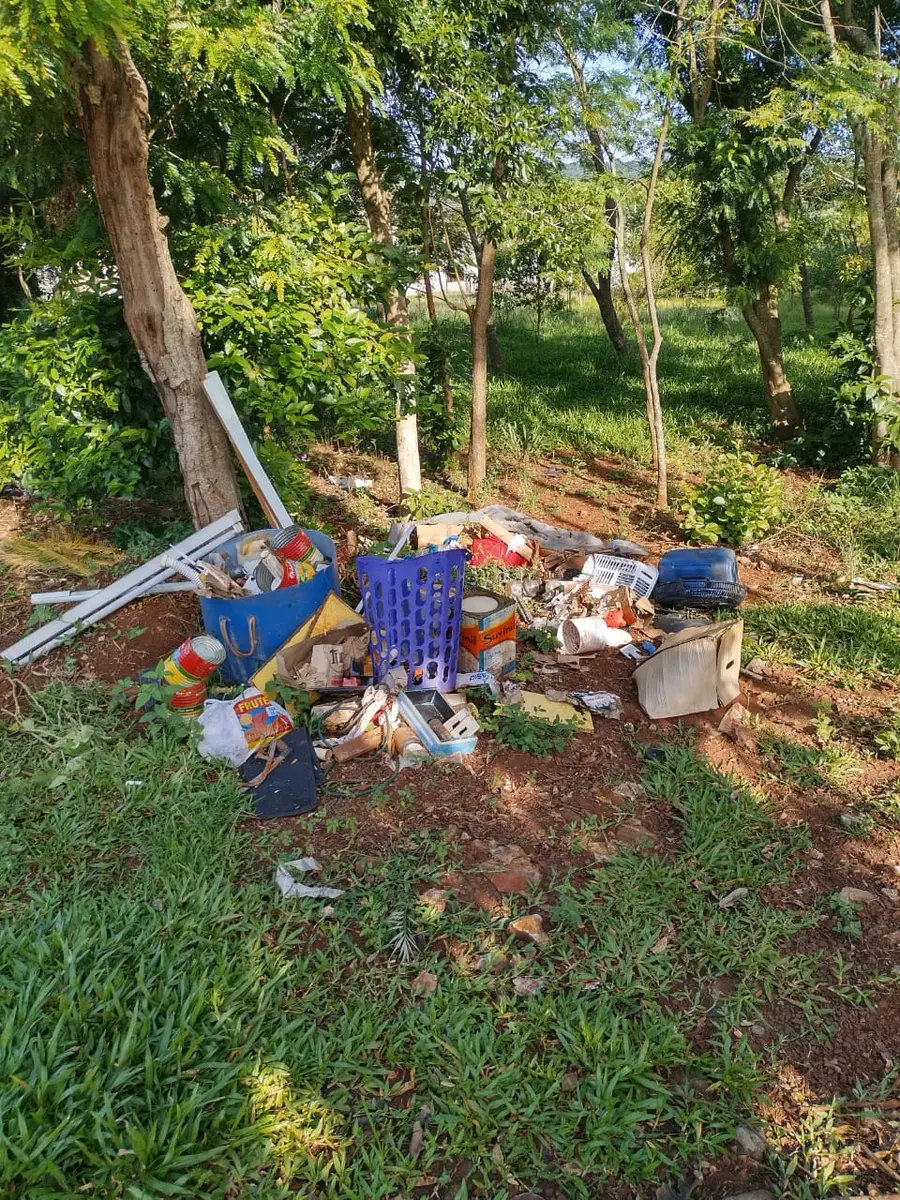Área verde em frente à APAE de Ibirubá é alvo de descarte irregular de lixo novamente