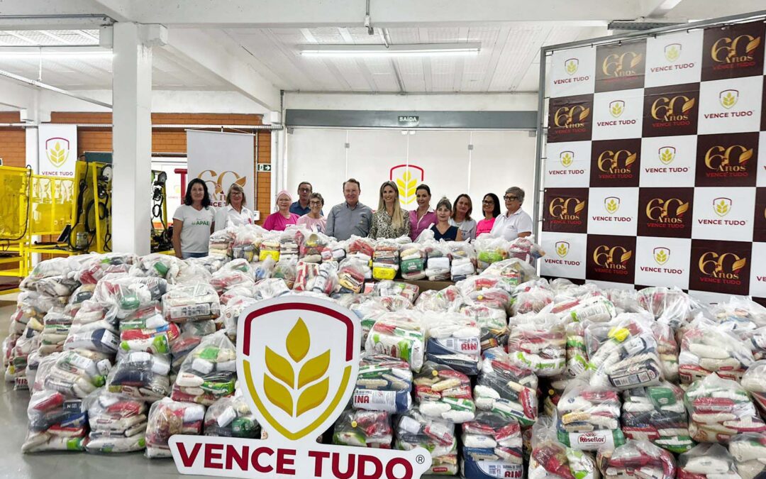 Vence Tudo distribui mais de 10 toneladas de alimentos arrecadados durante o show Agro e o aniversário de 60 Anos da empresa