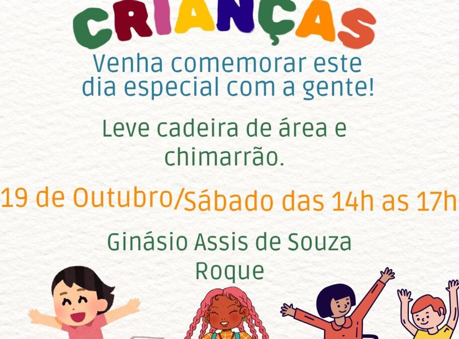 Festa das Crianças acontece neste sábado com tarde de diversão no Ginásio Assis de Souza Roque