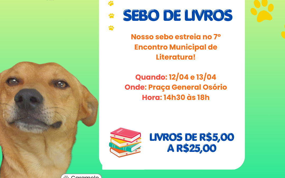 Projeto “Dê Match com um Pet” promoverá venda de livros nos dias 12 e 13 de abril