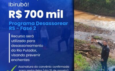 Ibirubá será contemplada com R$ 700 mil na segunda etapa do Programa Desassorear RS