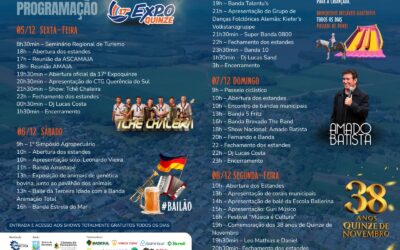 Faltam 11 dias para a 17ª ExpoQuinze: tudo pronto para receber visitantes de toda a região