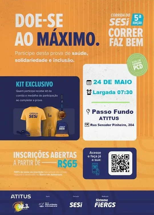 Corrida do SESI em Passo Fundo une esporte e solidariedade em sua 5ª edição