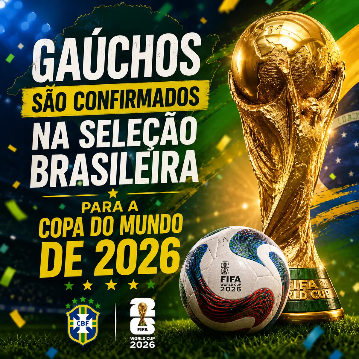 Confira os jogadores gaúchos convocados pela Seleção Brasileira para a Copa do Mundo 2026