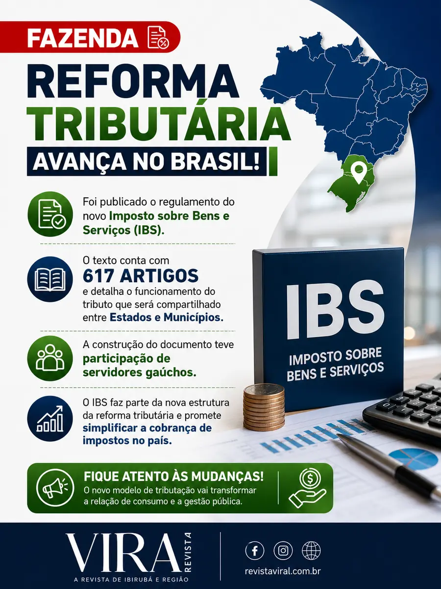 Regulamento do novo Imposto Sobre Bens e Serviços da reforma tributária é publicado