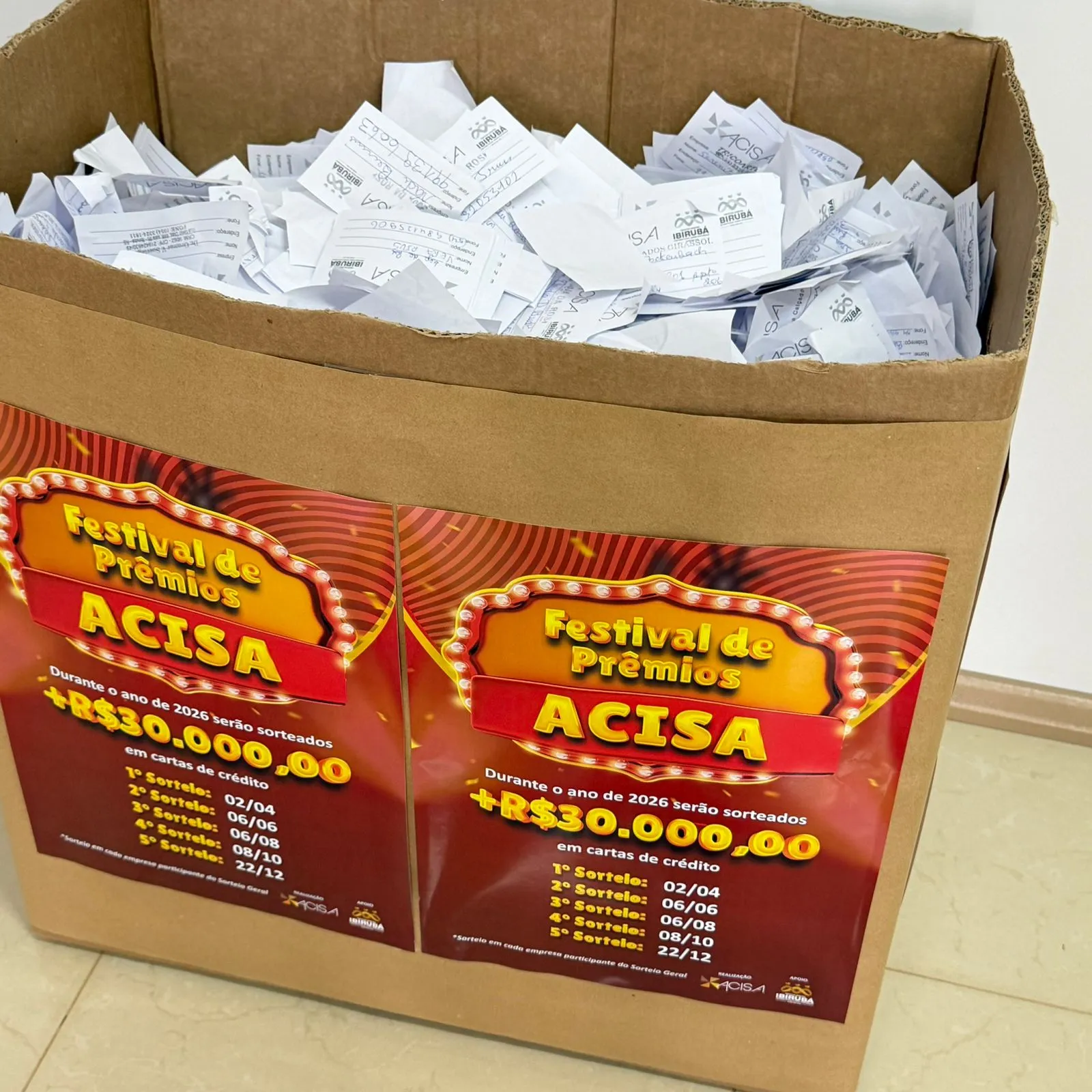 Festival de Prêmios ACISA 2026 realiza segundo sorteio e contempla cinco consumidores